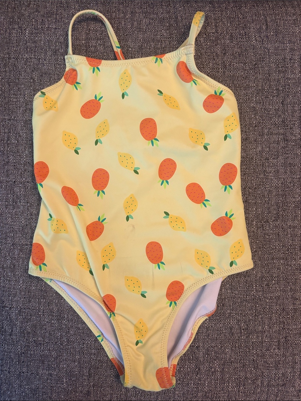 Zara Yellow One-Piece Swimsuit with Orange & Lemon Print